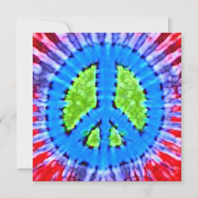 Signe de paix Lright Tie Dye Invitations (Devant)