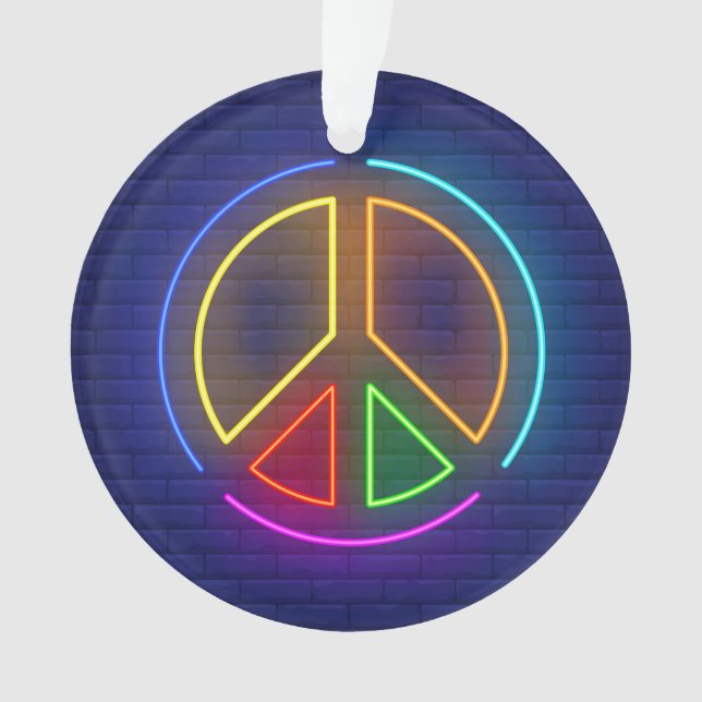 Signe de paix néon multicolore (devant)