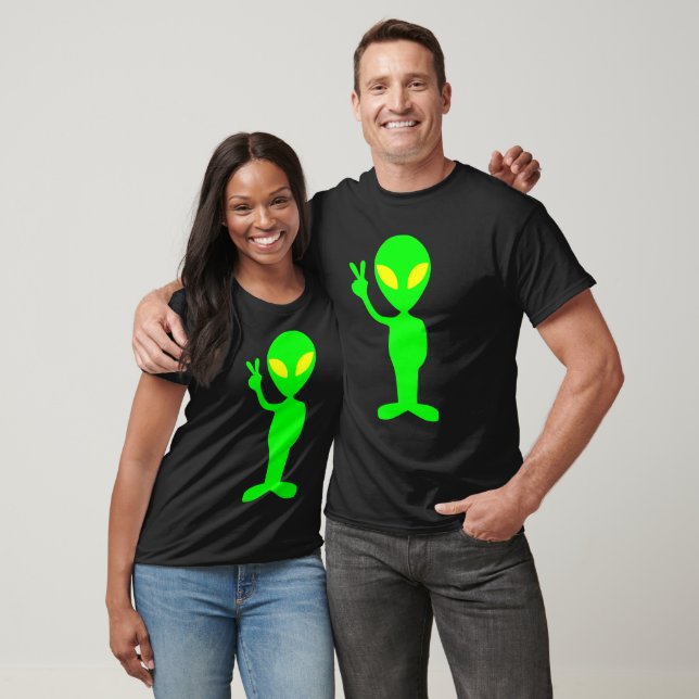 SIGNE DE PAIX VERT ALIEN FUNNY T-SHIRT T-SHIRTS (Unisexe)