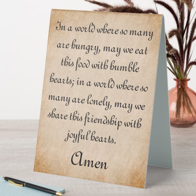 SIGNE DE PRIÈRE DE REPAS DE COEUR Humble (En SItu (Tableau))