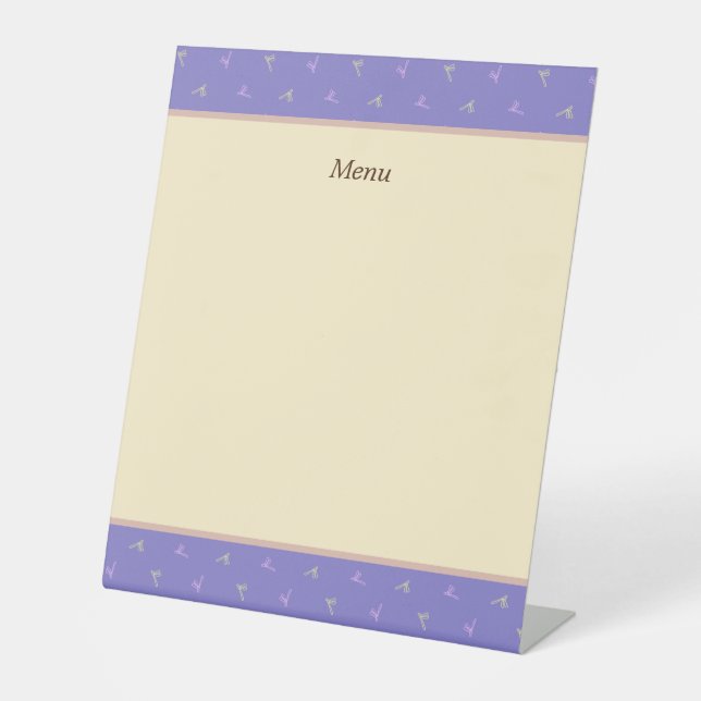 SIGNE DE TABLE 文字　カスタマイズ　とんぼ　パープル   台座サイン (Recto)