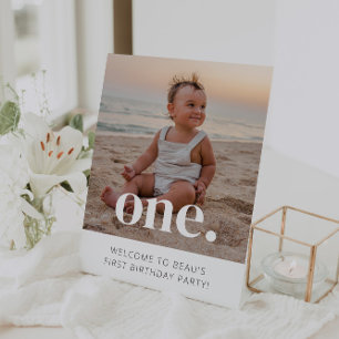 Signe De Table 1er anniversaire Affiche de bienvenue photo