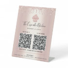 2 Code QR Paiement Ici Cupcake Rose Gold Gouttes d