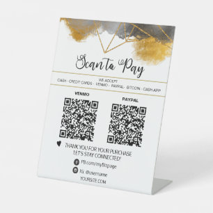 Signe De Table *~* 2 QR PAIEMENT CRISTAL Table Tente Table