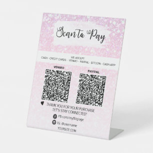 Signe De Table *~* 2 QR PAIEMENT - Tente table table rose