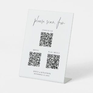 Signe De Table 3 en un code Qr Barre de menu Programme Script Mar