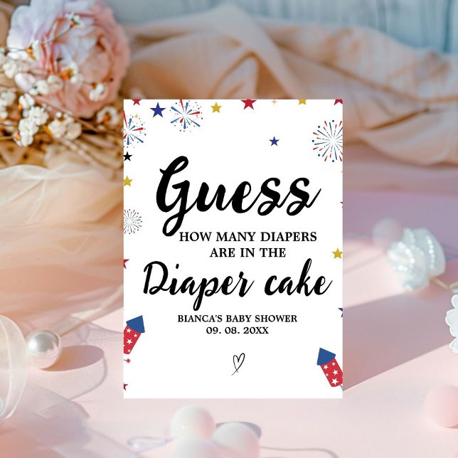 Signe De Table 4ème Baby shower de devinette de gâteau Diaper Jeu (Créateur téléchargé)