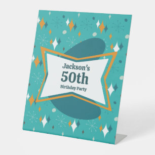 Signe De Table 50e anniversaire fête Retro Mid Century N'importe 