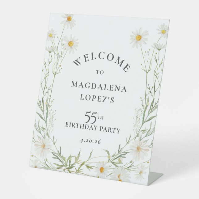 Signe De Table 55e anniversaire Fleur de naissance d'avril person (Recto)