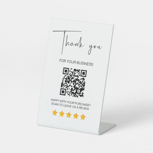 Signe De Table 5 Étoiles Avis professionnels QR Code Entreprise (Recto)