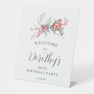 Signe De Table 60e anniversaire Welcome Winter Red Berry