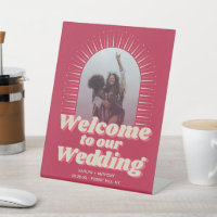 70's Retro Super Viva Magenta Mariage Bienvenue