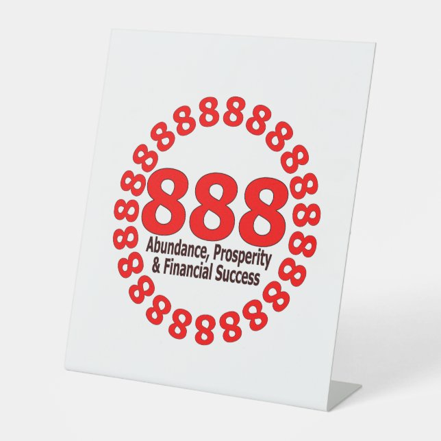 Signe De Table 888 Numéro d'ange - Prospérité et Abondance (Recto)
