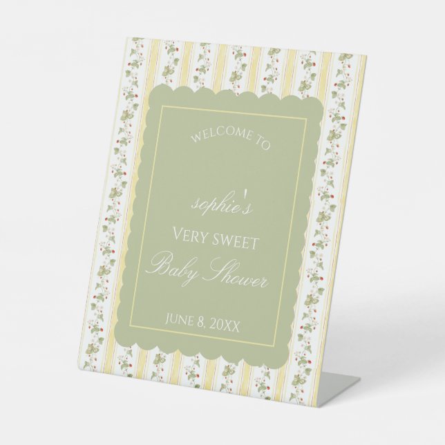 Signe De Table A berry sweet baby is on the way Welcome  (Recto)