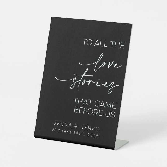 Signe De Table À Toutes Les Histoires D'Amour Qui Nous Sont Venue (Recto)