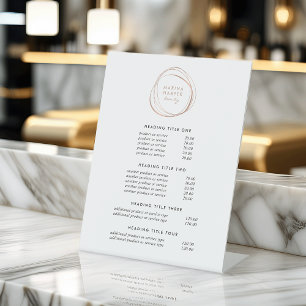 Signe De Table Abstrait or Rose Faux   Tarifs et services