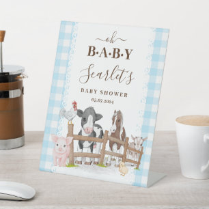 Signe De Table Accueil Baby shower de ferme