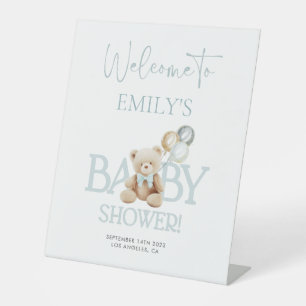 Signe De Table Accueil Baby shower Ours Teddy