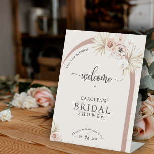 Signe De Table Accueil de Mariage Bohème avec Arche Florale Aquar