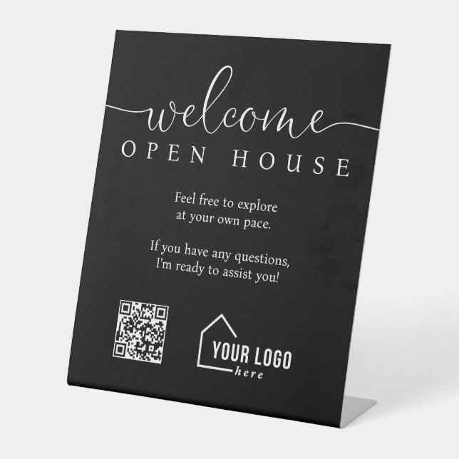 Signe De Table Accueil de Realtor personnalisé Open House (Recto)