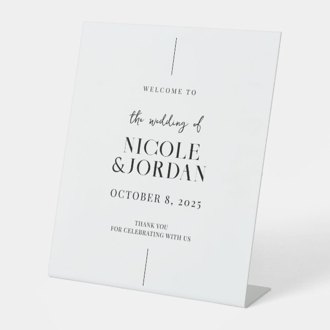 Signe De Table Accueil Mariage moderne simple et chic (Recto)