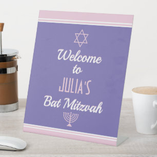 Signe De Table Accueil personnalisé pour Bat mitzvah