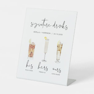 Signe De Table ADELLA Minimal Watercolor Cocktail Signature Boiss
