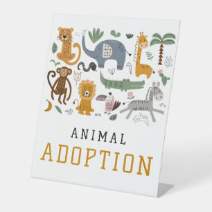 Signe De Table Adoption animale Deux animaux sauvages Anniversair