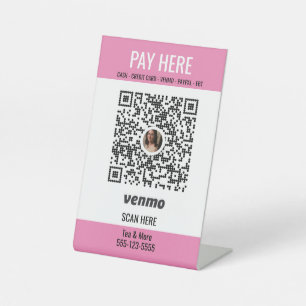 Signe De Table Affichage de la caisse Code QR Code Paie Signal de