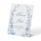 Affiche de bar de fleurs Bouquet Floral Bleu Vinta