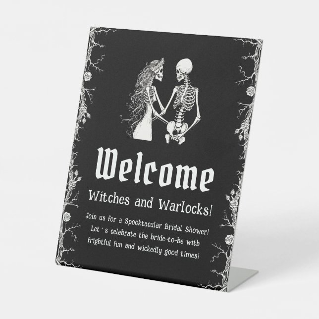 Signe De Table Affiche de bienvenue de Fête des mariées d'Hallowe (Recto)