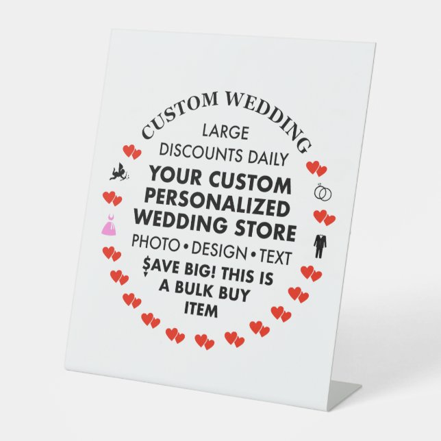 Signe De Table Affiche de bienvenue de mariage personnalisée - Pi (Recto)