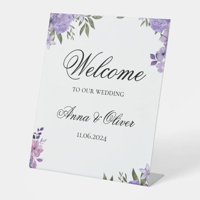 Signe De Table Affiche de bienvenue mariage (Recto)