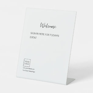 Signe De Table Affiche de bienvenue minimale de l'activité du log