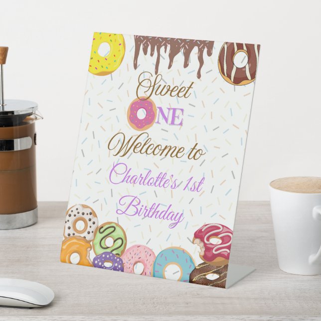 Signe De Table Affiche de bienvenue personnalisée Sweet One First (In SItu)