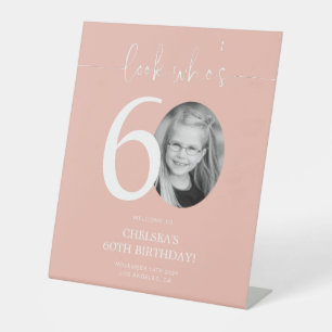 Signe De Table Affiche de bienvenue rose 60e anniversaire   Regar