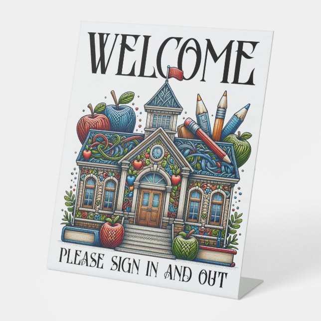 Signe De Table Affiche de bienvenue scolaire (Recto)