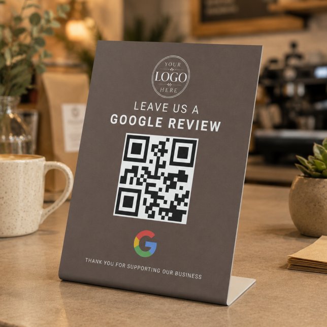 Signe De Table Affiche de code QR pour avis Google Espresso Marro (Créateur téléchargé)