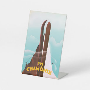 Signe De Table Affiche de ski Chamonix-Mont-Blanc