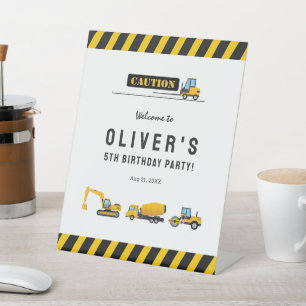 Signe De Table Affiches de bienvenue du thème de construction cus