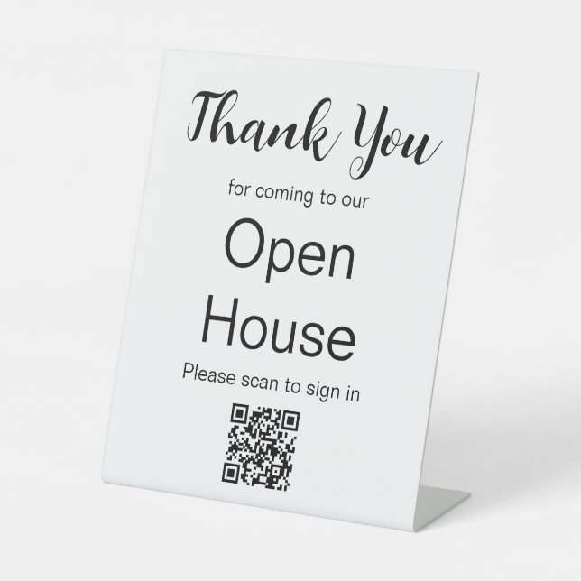 Signe De Table Agent immobilier Open House Code QR Connexion (Recto)