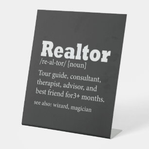 Signe De Table Agent immobilier Realtor Funny