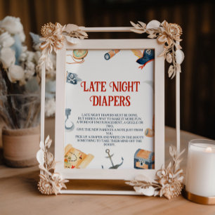 Signe De Table Ahoy C'est un garçon Baby shower Diapeurs tard la 