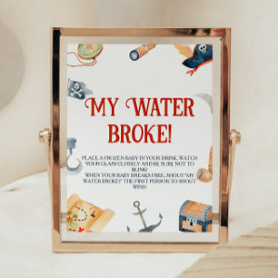 Signe De Table Ahoy C'est un garçon Baby shower My Water Broke