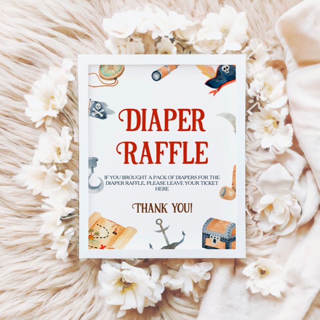 Signe De Table Ahoy C'est un petit Baby shower Déchets Raffle (Créateur téléchargé)