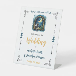 Signe De Table Aimez-vous à la Lune Céleste Mariage Bienvenue