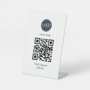 Signe De Table Ajouter le code QR et le menu Logo Affaires spécia