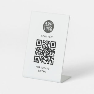 Signe De Table Ajouter un logo et un code QR Menu Special Busines