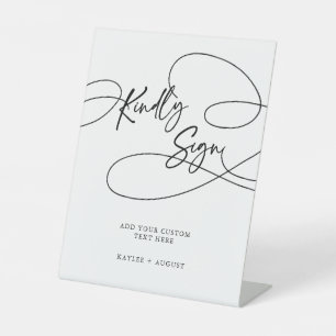 Signe De Table Ajouter un Mariage de script personnalisé "Signer