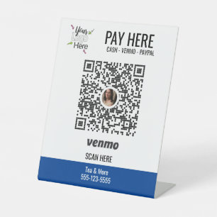 Signe De Table Ajouter votre logo   Utiliser Venmo Payer Signal P